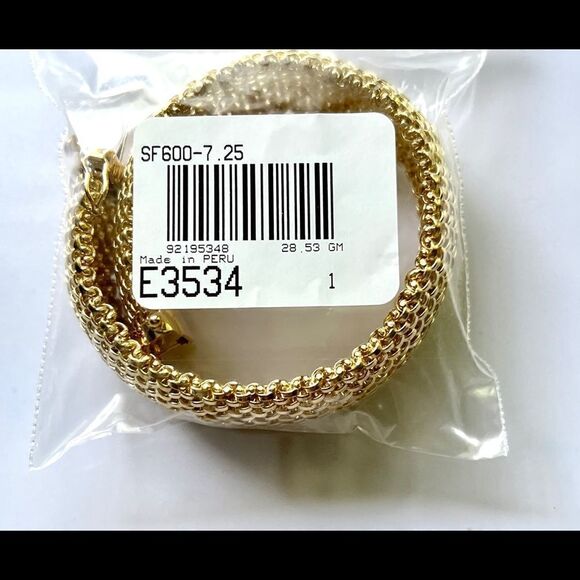 14K Yellow Gold Polished Mesh Bracelet – 7.25", 18.75mm, Solid, 29.5g - Picture 2 of 12